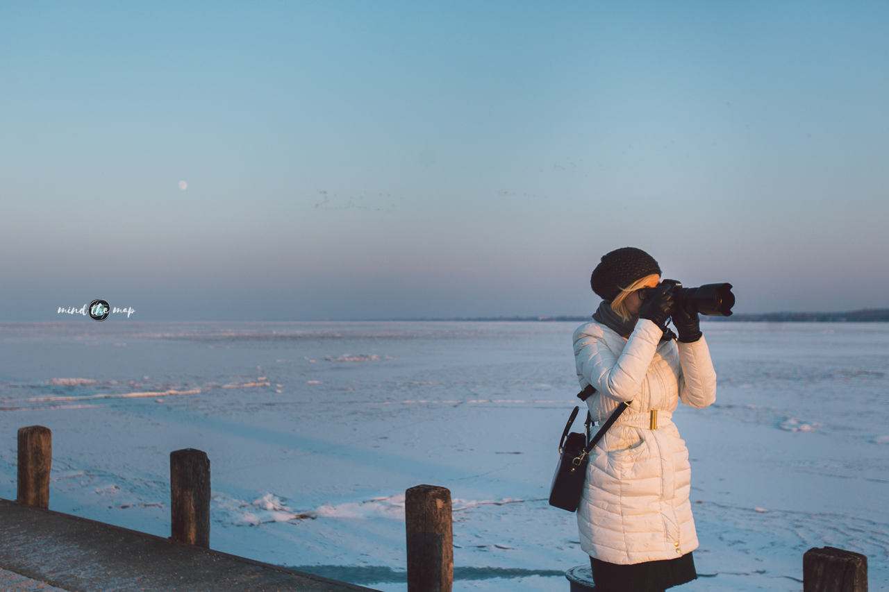 Szilvia Végső-Herr at frozen Balaton