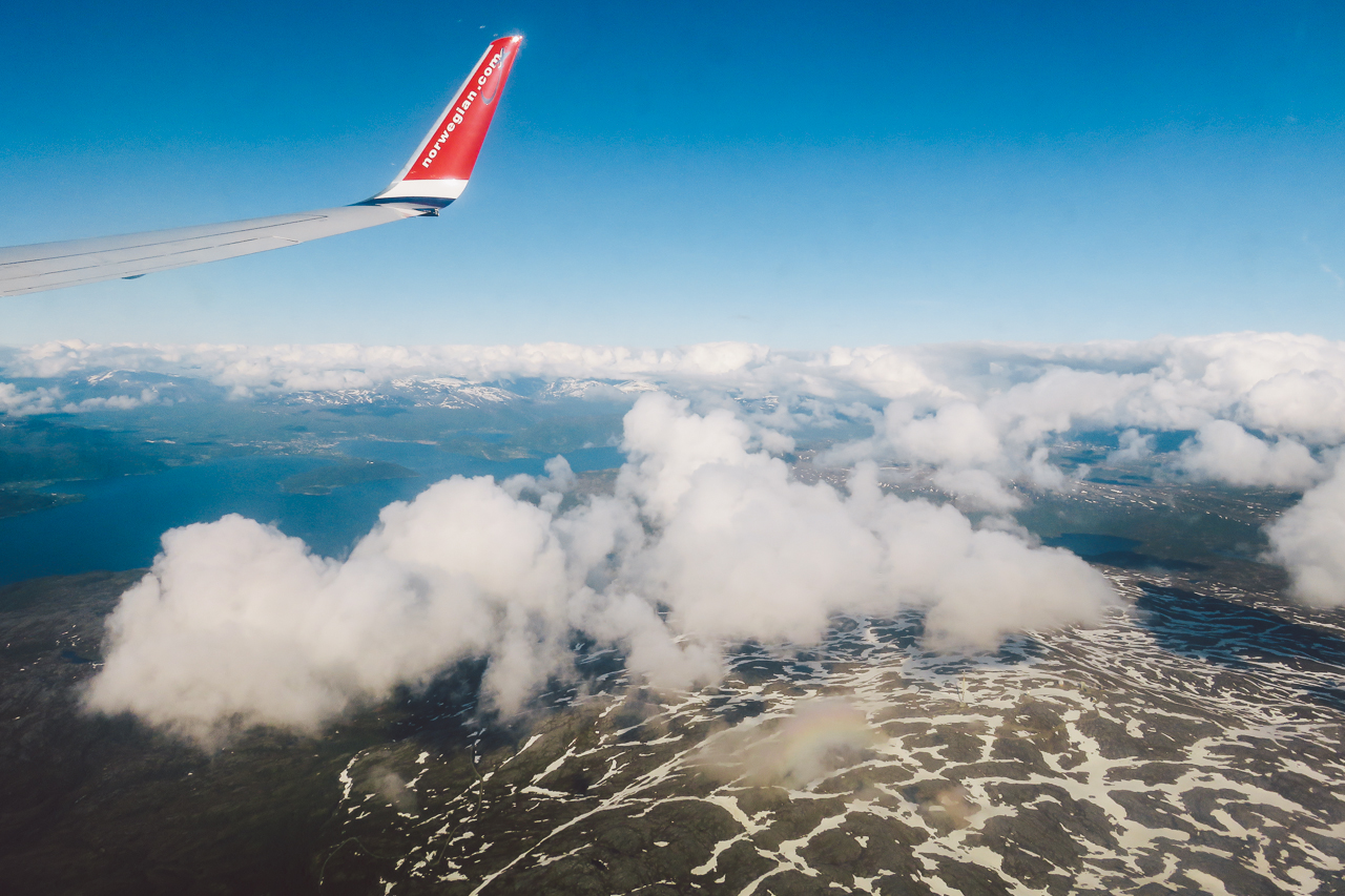 Norway from above Norwegian Airlines