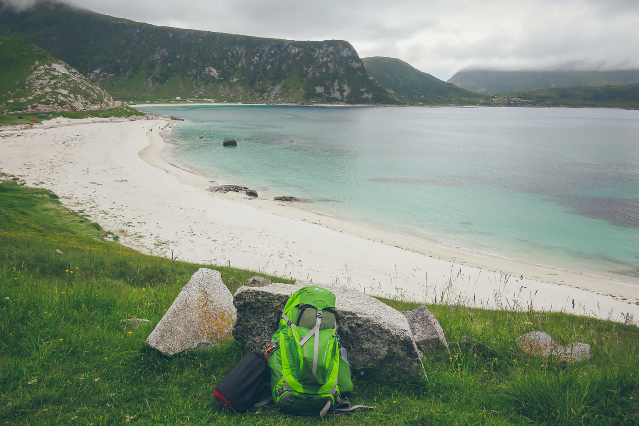 Lofoten Norway camping tent solo woman