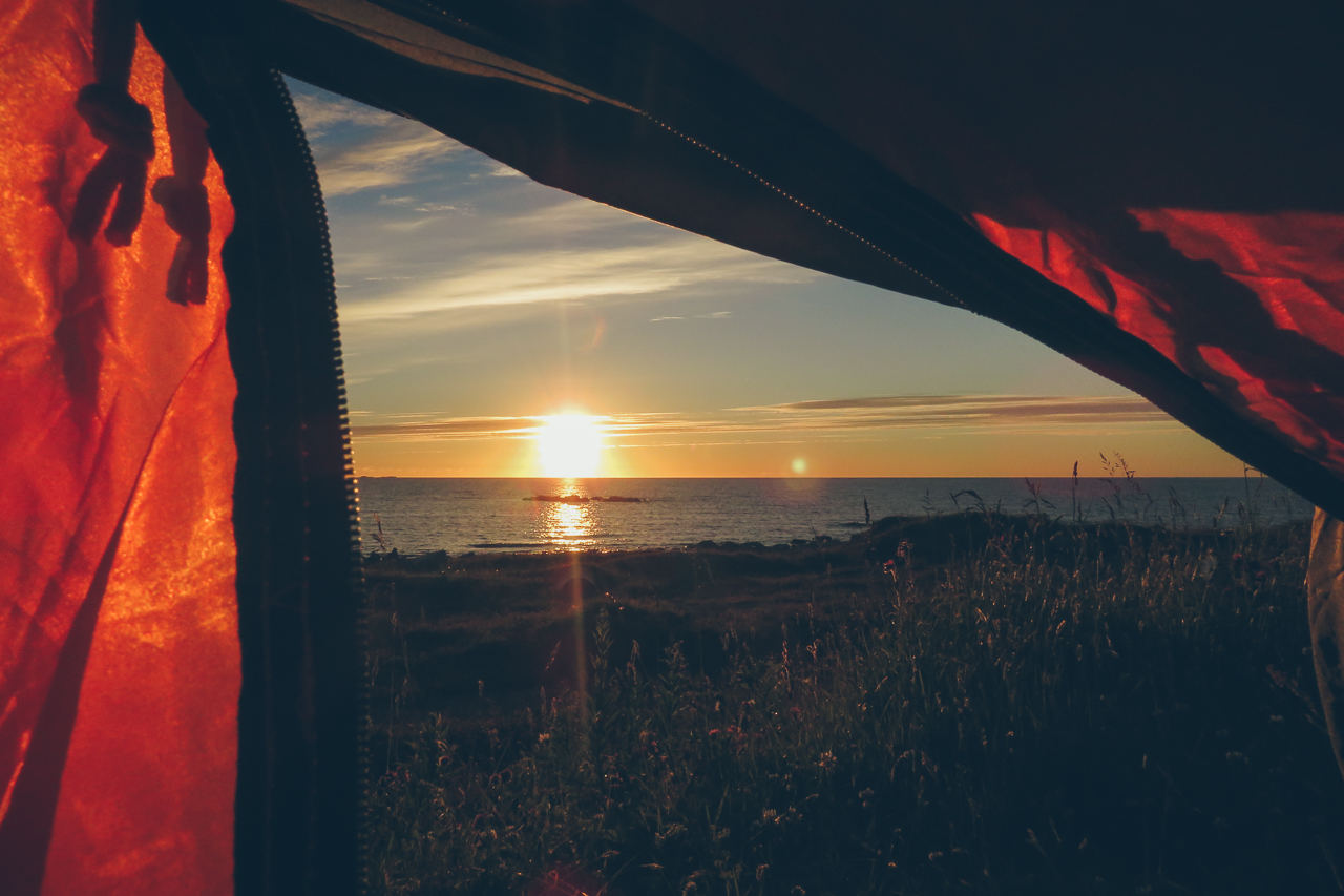 midnight sun Lofoten Norway
