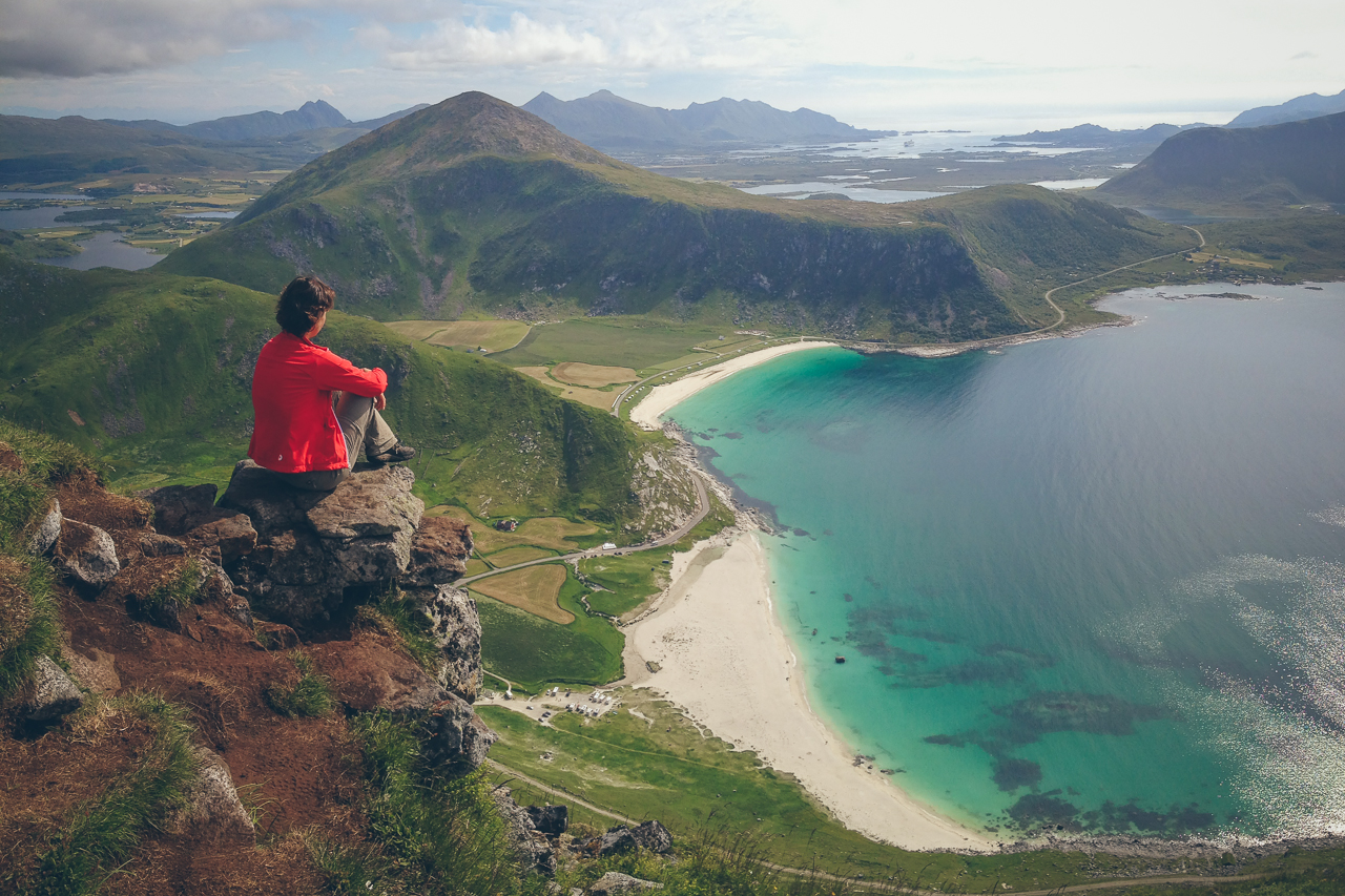 Haukland Lofoten Norway white sandy beach