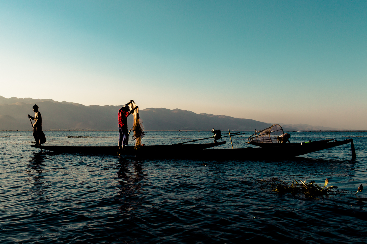 fishermen Inle lake Myanmar