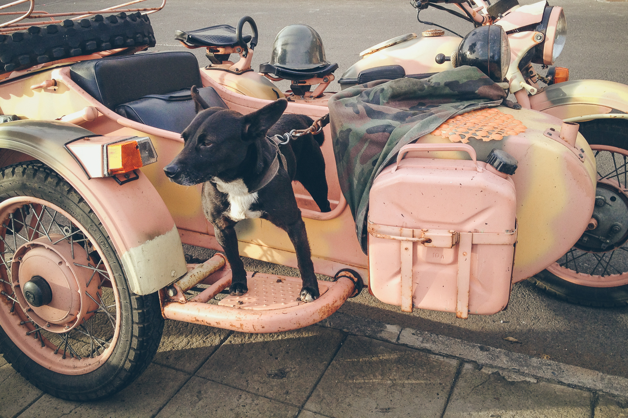 retro motorcycle on Madeira