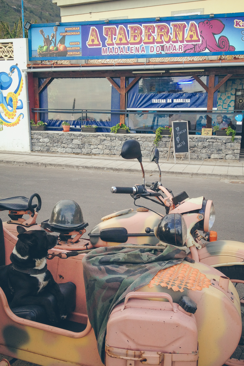retro motorcycle on Madeira