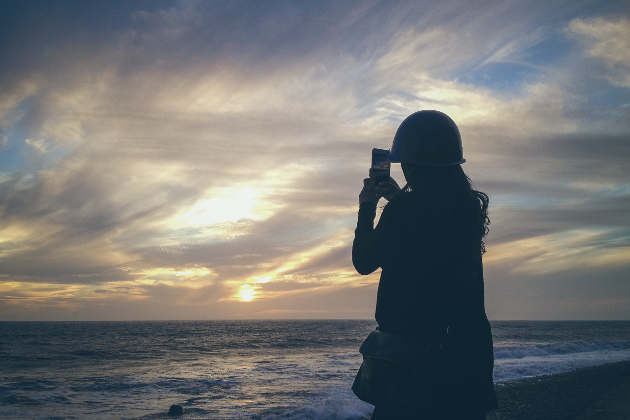my friend Karine captures sunset on Madeira