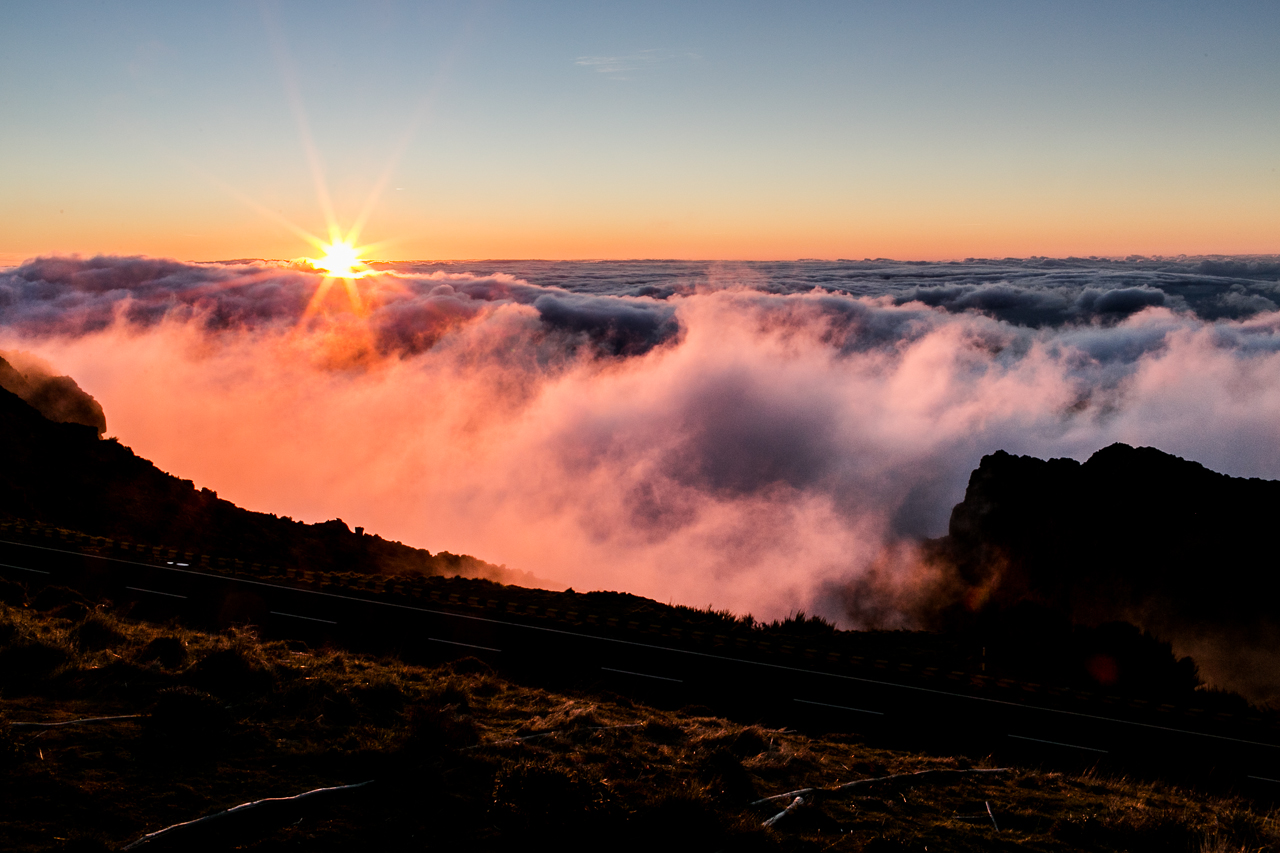 sunrise over Madeira mountains